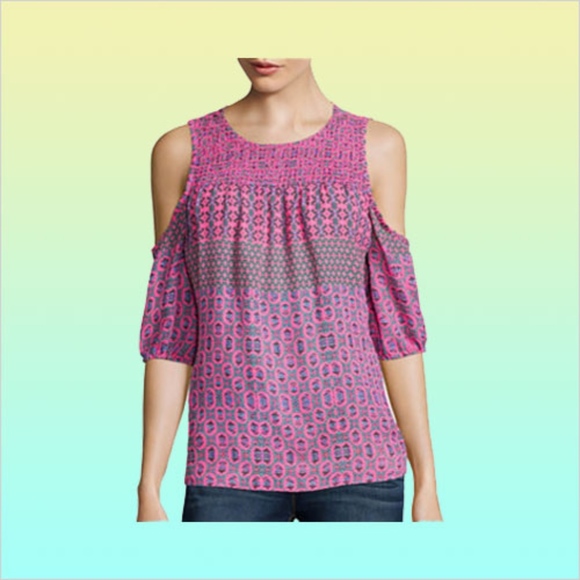 I ♥️ Ronson NWT❗️Cold Shoulder Boho Top - Picture 1 of 7